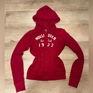 Hollister Women's Scarlet Zip-Up Hoodie